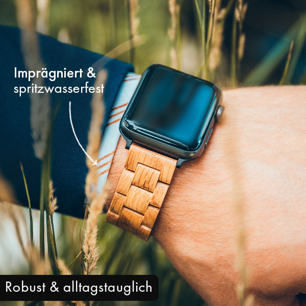 HIGH-TECH Bracelet Apple Watch - Bois de Chêne et Acier 38/40 mm